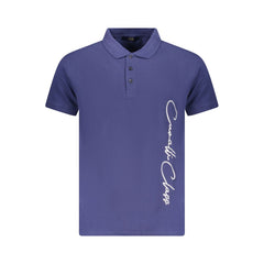 Cavalli Class Blue Cotton Men Polo Shirt
