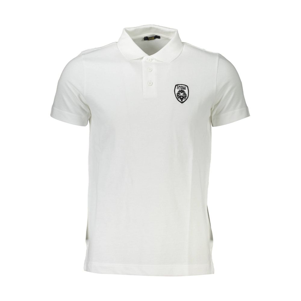 Cavalli Class Bianco Baumwoll Herren Polo