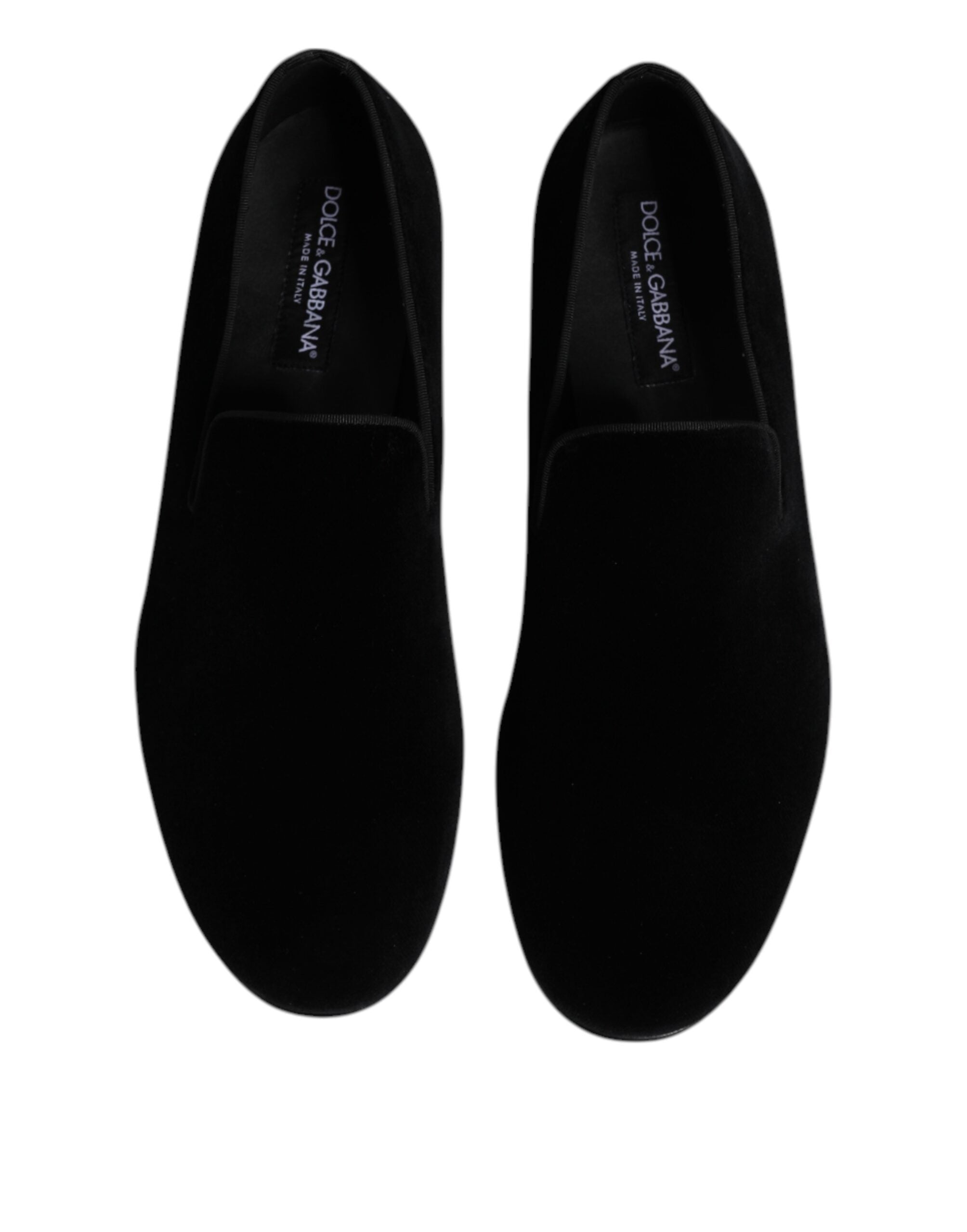 Dolce & Gabbana Schwarze Samt Slipper Formelle Schuhe