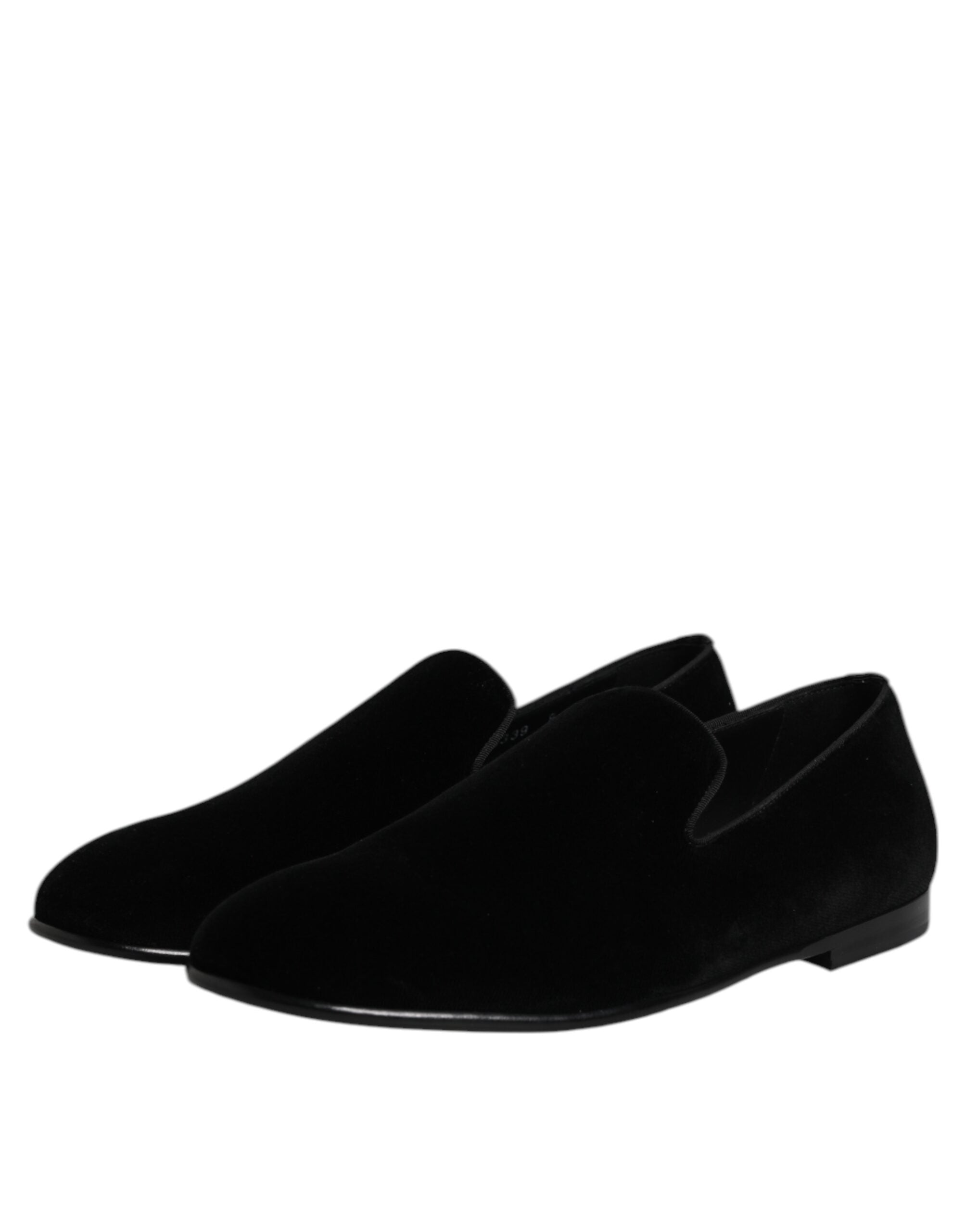 Dolce & Gabbana Schwarze Samt Slipper Formelle Schuhe