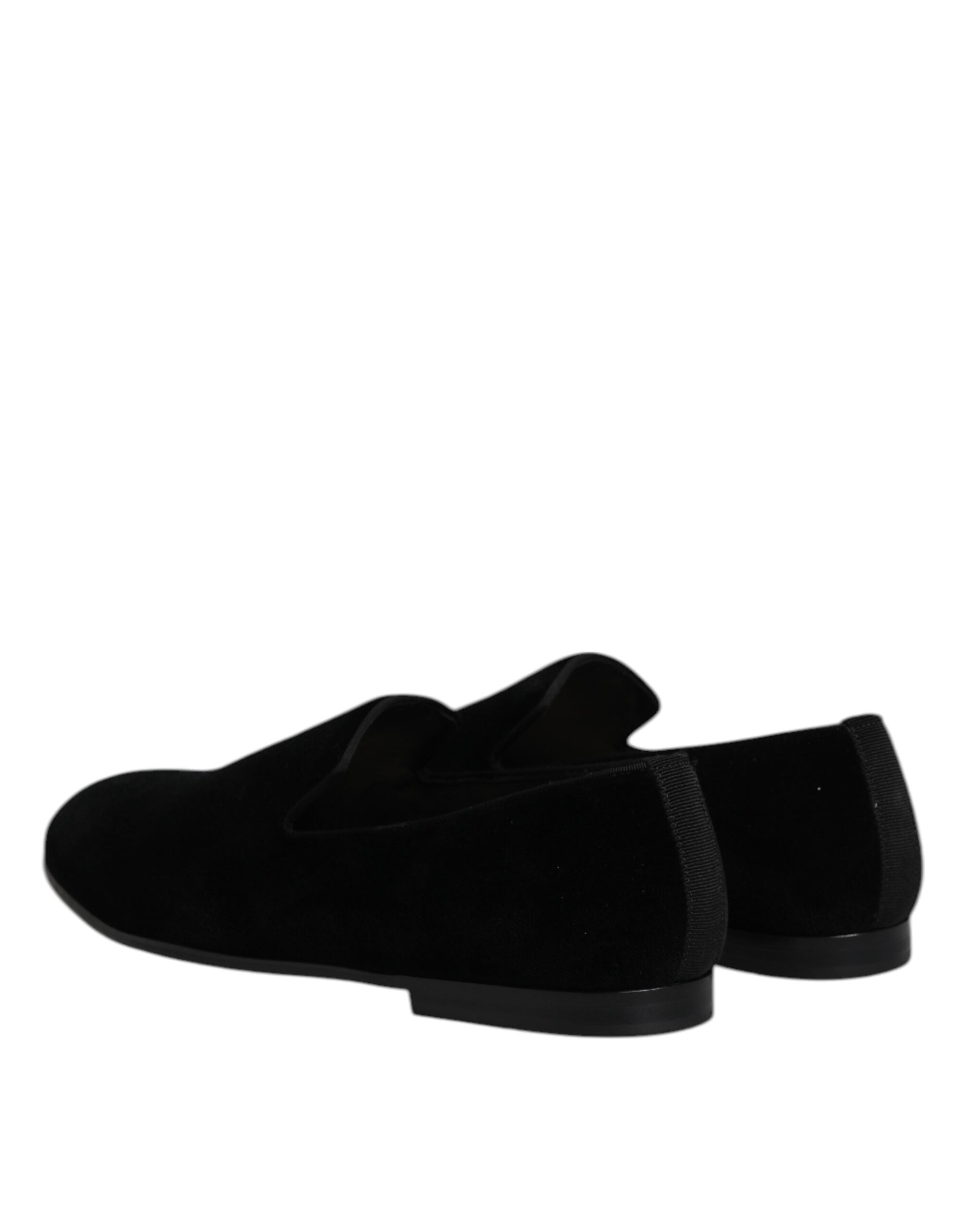 Dolce & Gabbana Schwarze Samt Slipper Formelle Schuhe