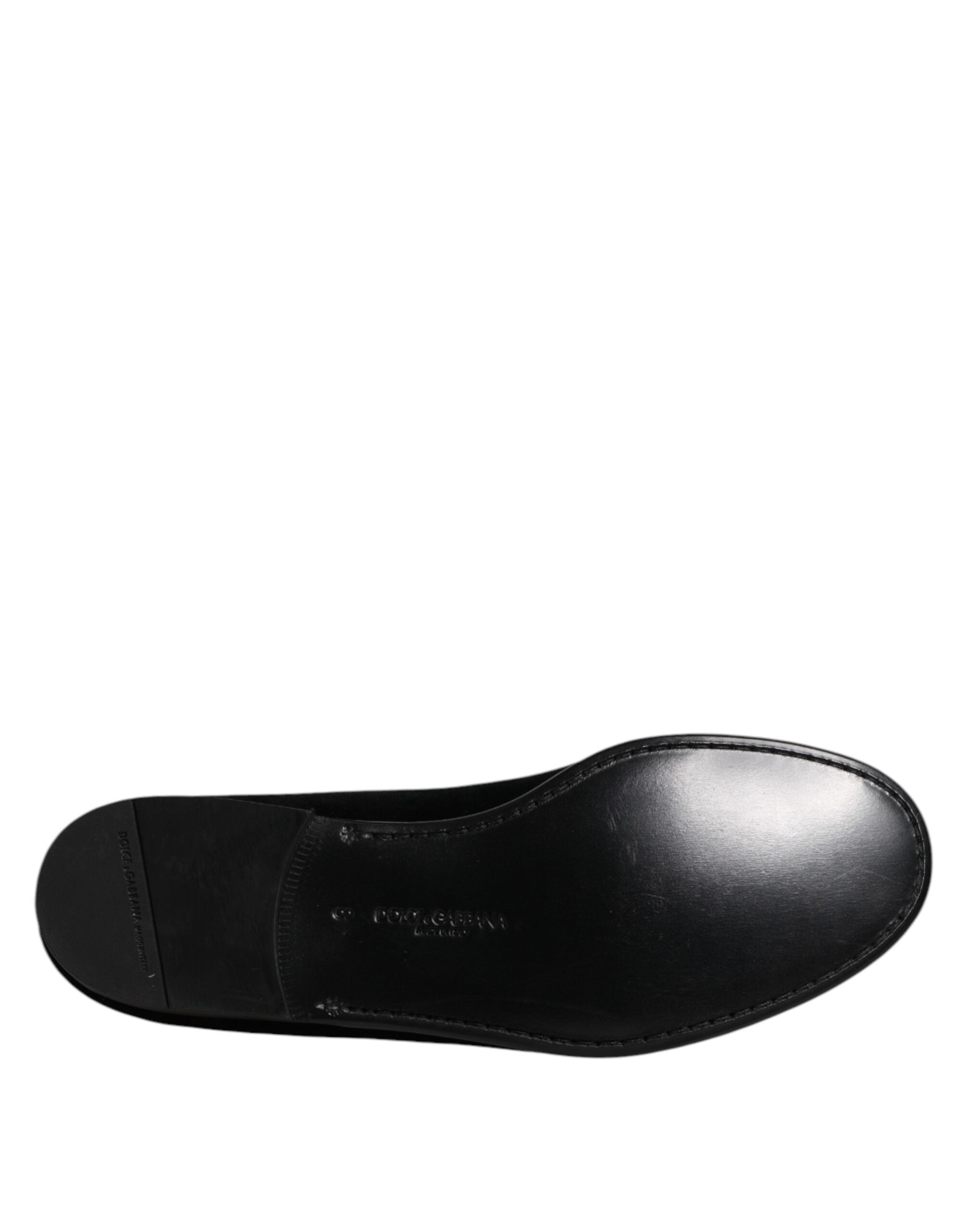 Dolce & Gabbana Schwarze Samt Slipper Formelle Schuhe