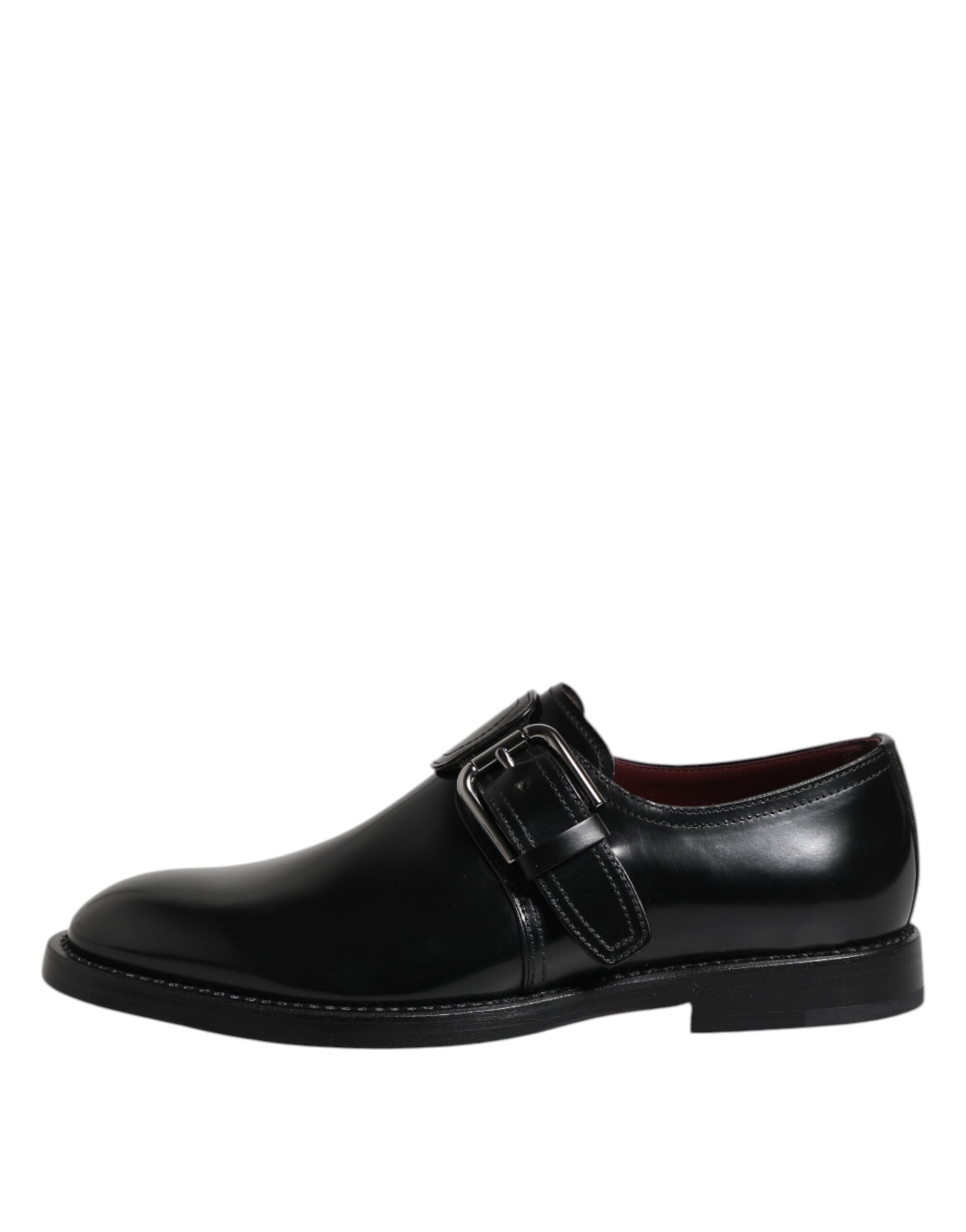 Dolce & Gabbana Zwarte Leren Monk Strap Derby Formele Schoenen