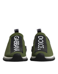 Dolce & Gabbana Green Black Slip On Sorrento Sneakers Shoes