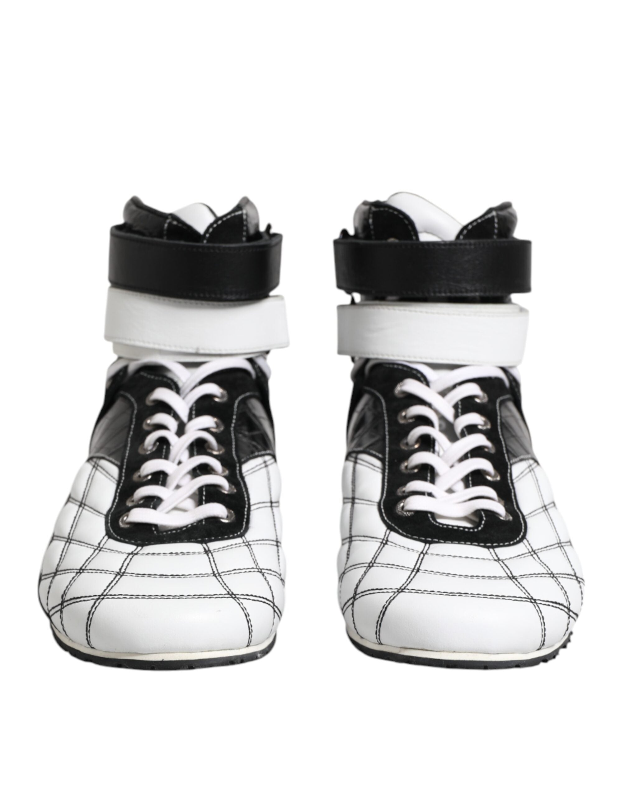 Dolce & Gabbana Schwarz-weiße High-Top-Sneaker aus Leder
