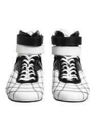 Dolce & Gabbana Schwarz-weiße High-Top-Sneaker aus Leder