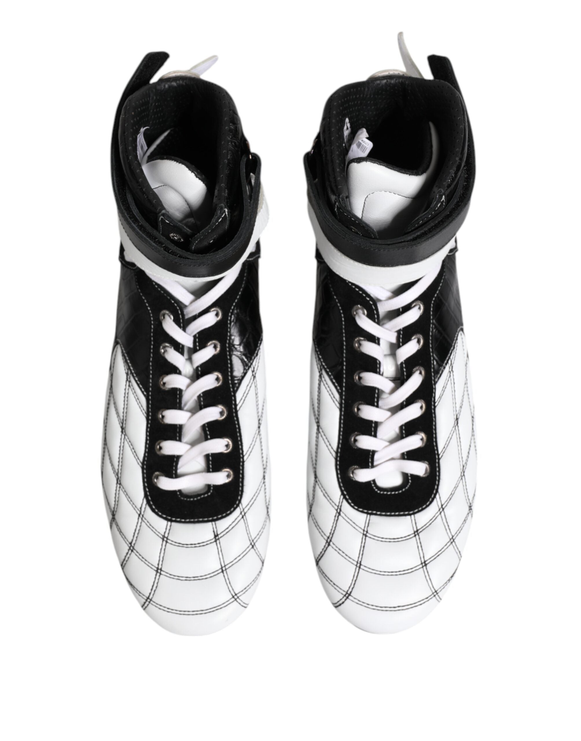 Dolce & Gabbana Schwarz-weiße High-Top-Sneaker aus Leder