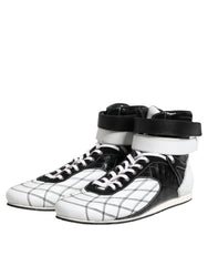 Dolce & Gabbana Schwarz-weiße High-Top-Sneaker aus Leder