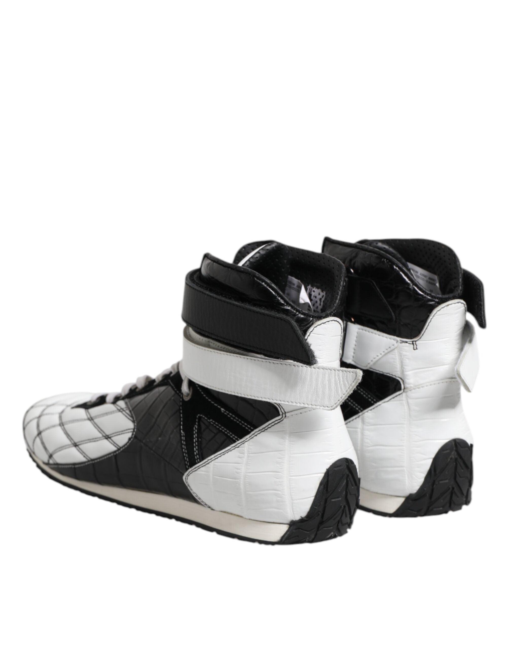 Dolce & Gabbana Schwarz-weiße High-Top-Sneaker aus Leder