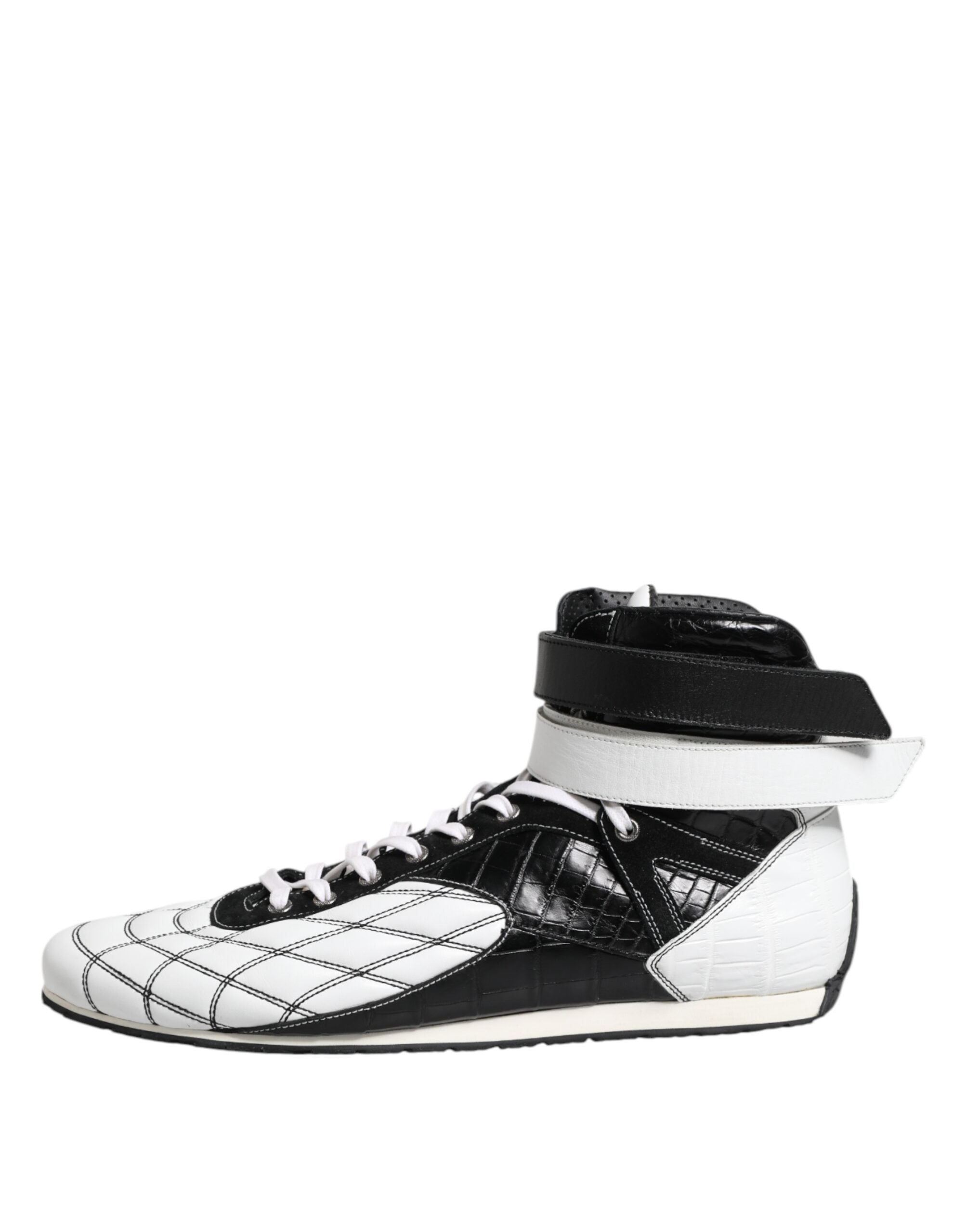 Dolce & Gabbana Schwarz-weiße High-Top-Sneaker aus Leder