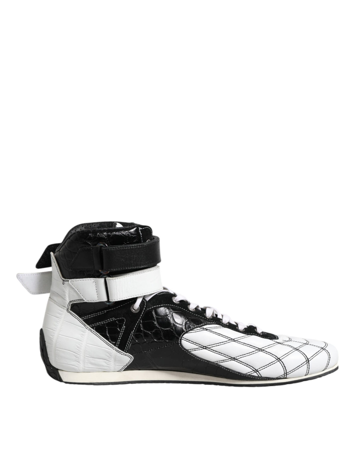 Dolce & Gabbana Schwarz-weiße High-Top-Sneaker aus Leder