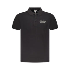 Accademia Militare Black Cotton Polo Shirt