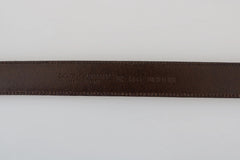 Dolce & Gabbana Blue Perforated Leather Gray Buckle Belt