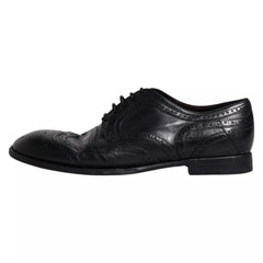 Dolce & Gabbana Donkerblauwe Leren Derby Wingtip Nette Schoenen