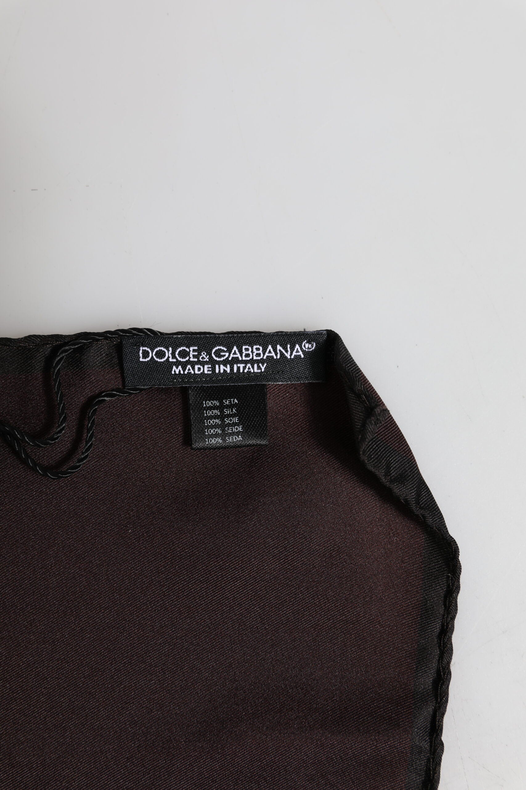 Dolce & Gabbana Brauner DG Crown Seidenschal für Herren