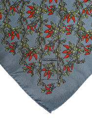 Dolce & Gabbana Grauer Chilis Seiden-Quadrat-Herrenfoulard