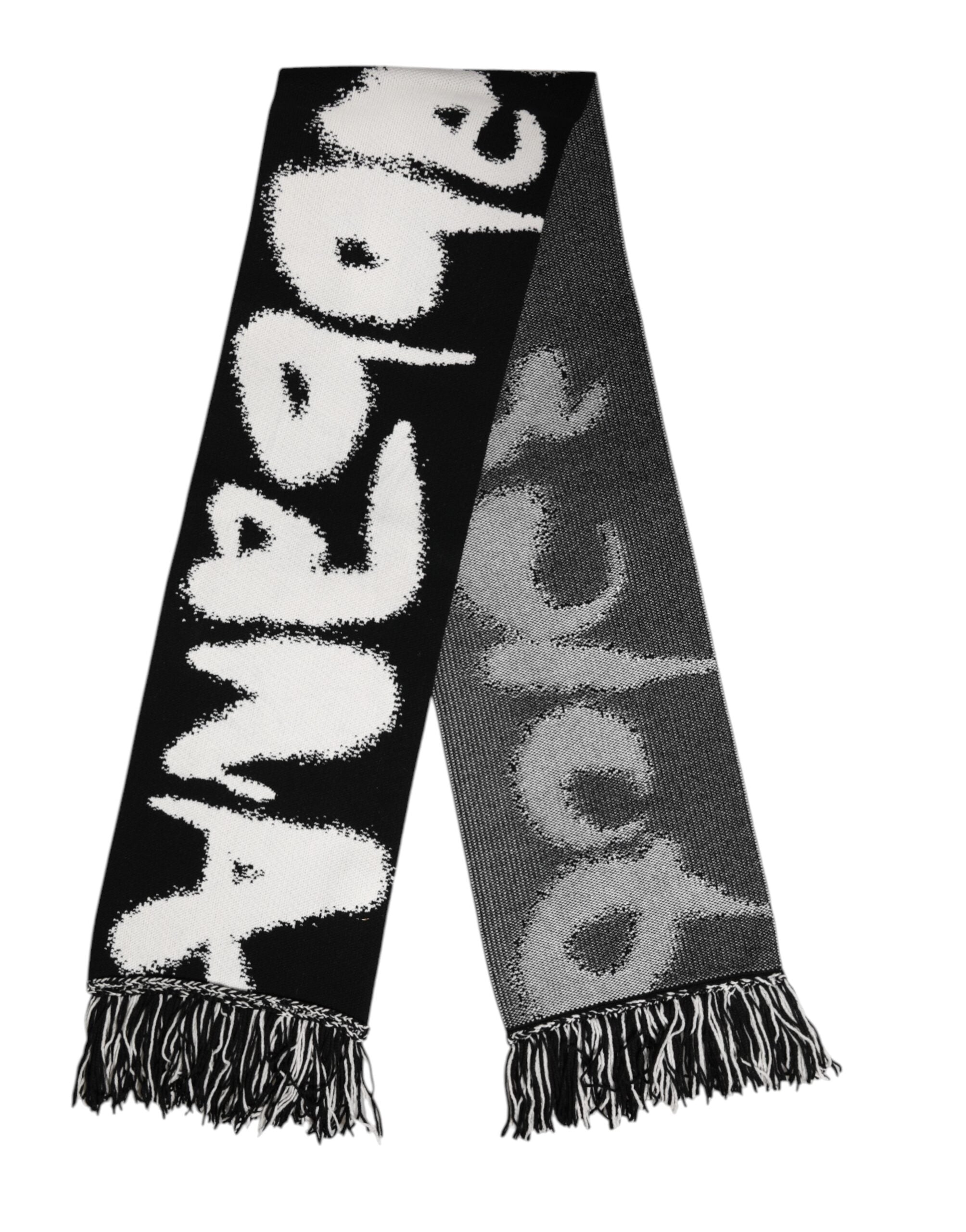 Dolce & Gabbana Zwarte Logo Nekwarmer Wikkel Heren Sjaal