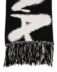 Dolce & Gabbana Zwarte Logo Nekwarmer Wikkel Heren Sjaal
