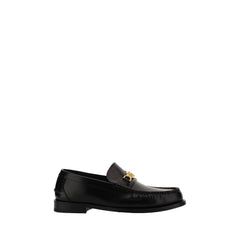 Versace Zwarte Kalfsleren Bos Taurus Instappers