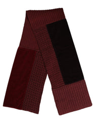 Dolce & Gabbana Bordeauxrot Schwarz Halswärmer Umschlagtuch Schal