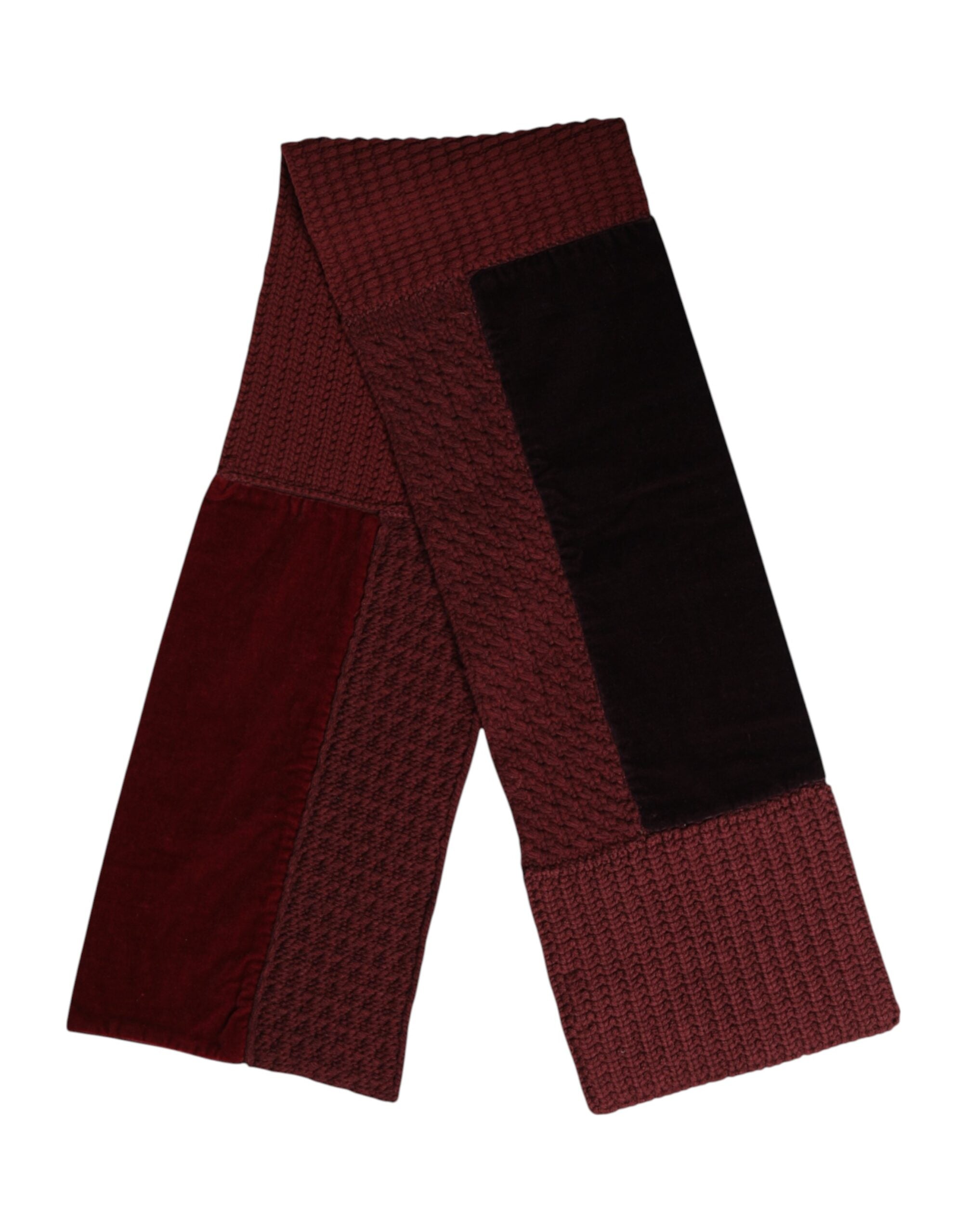 Dolce & Gabbana Bordeauxrot Schwarz Halswärmer Umschlagtuch Schal