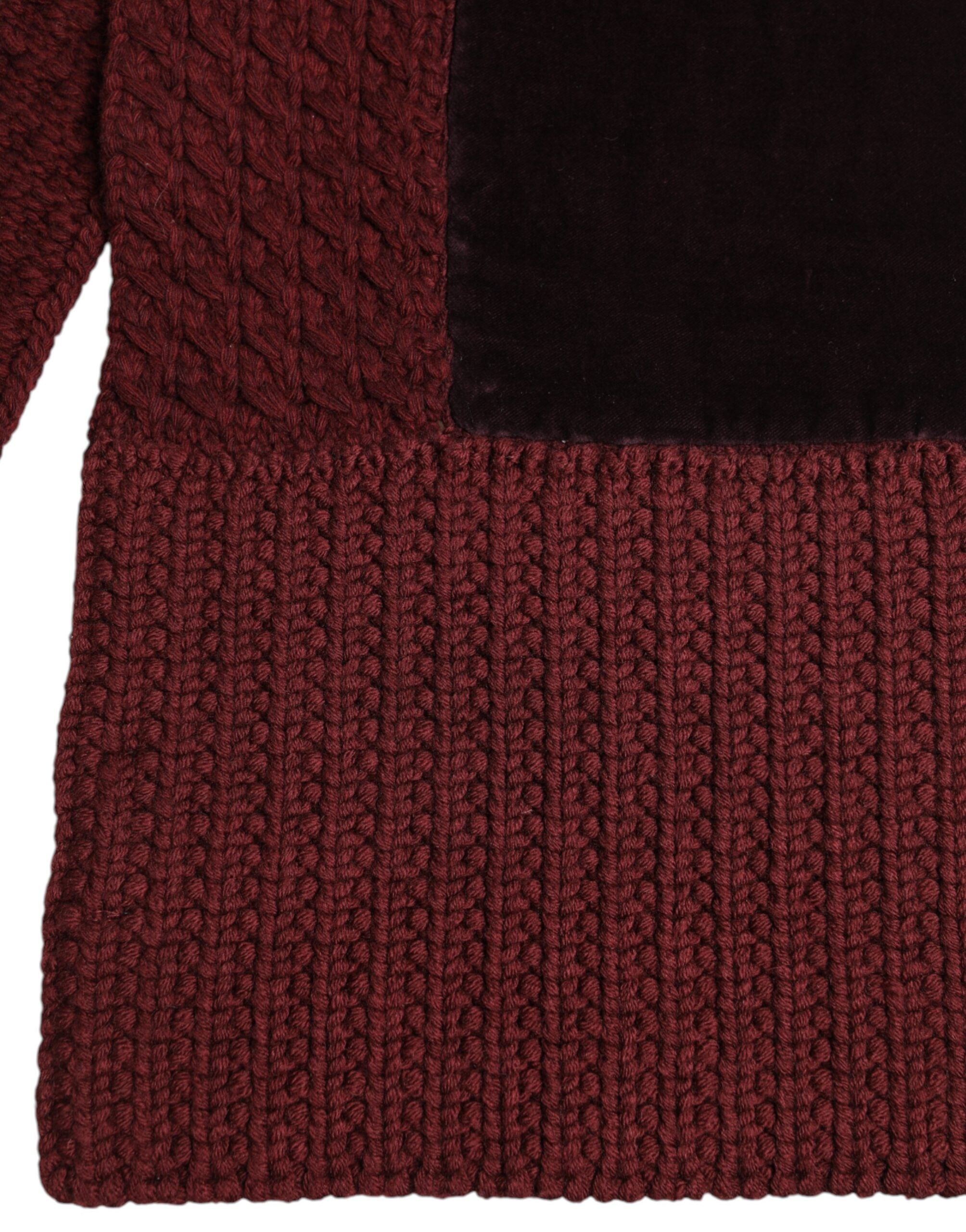 Dolce & Gabbana Bordeauxrot Schwarz Halswärmer Umschlagtuch Schal