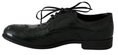 Dolce & Gabbana Groene Leren Brogue Oxford Wingtip Schoenen