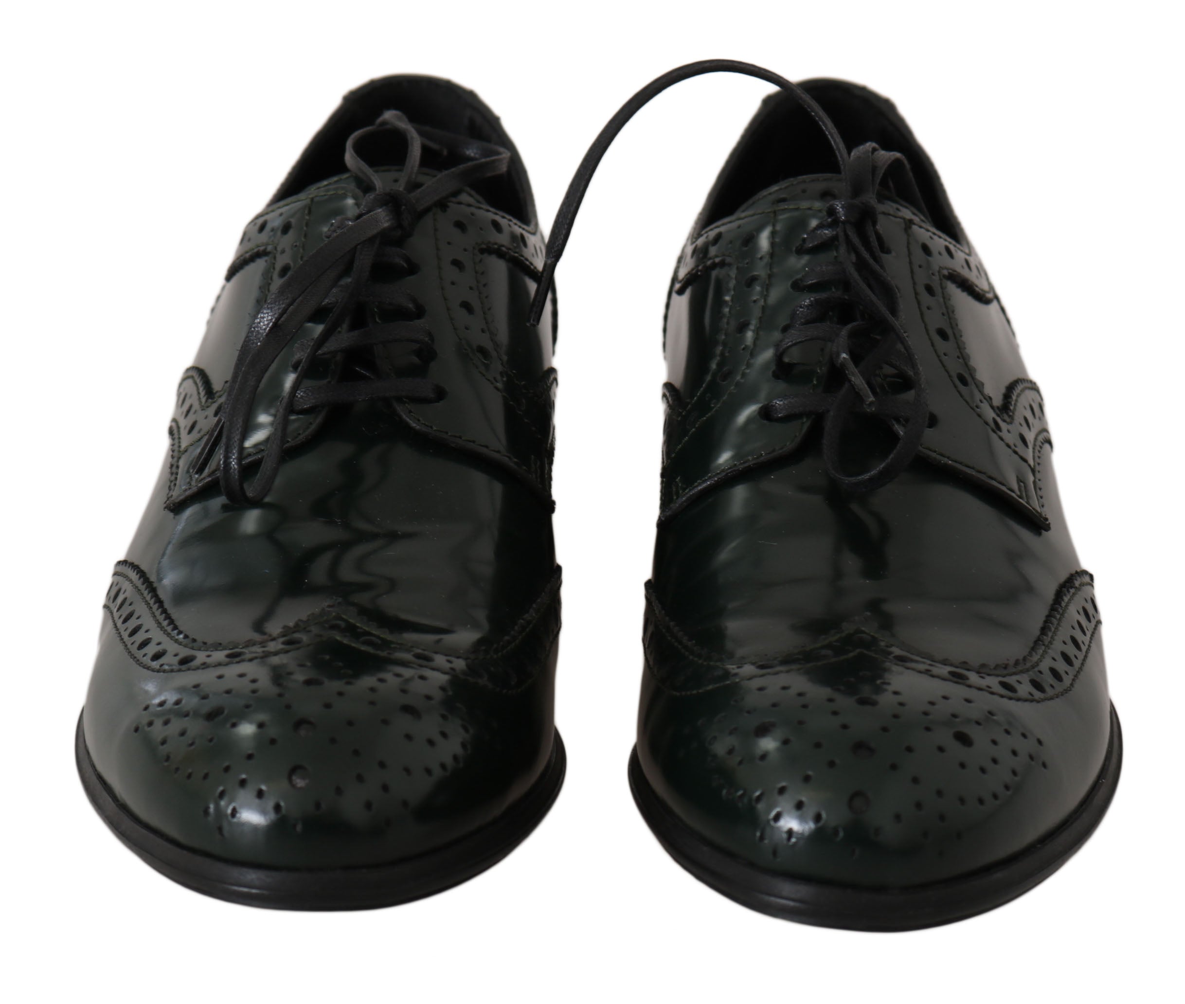 Dolce & Gabbana Groene Leren Brogue Oxford Wingtip Schoenen