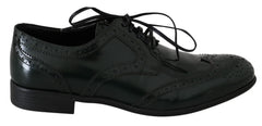 Dolce & Gabbana Groene Leren Brogue Oxford Wingtip Schoenen