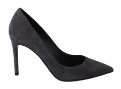 Dolce & Gabbana Grijze Suède Leren Stiletto Hakken
