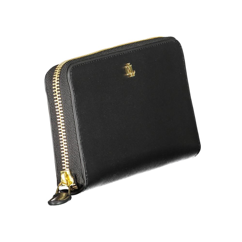 Ralph Lauren Damen-Geldbörse aus schwarzem Leder
