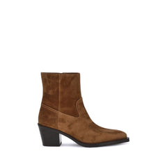 Stuart Weitzman Bruine Kalfsleren Bos Taurus Enkellaarzen