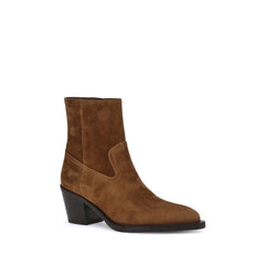 Stuart Weitzman Bruine Kalfsleren Bos Taurus Enkellaarzen