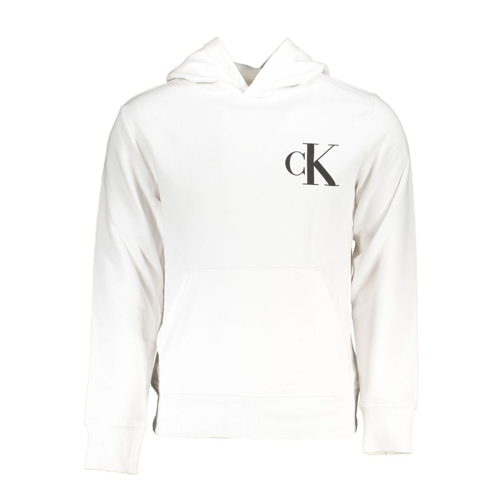 Calvin Klein Weißer Baumwoll Herrenpullover mit Kapuze