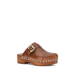 Chloé Brown Calf Leather Bos Taurus Clogs