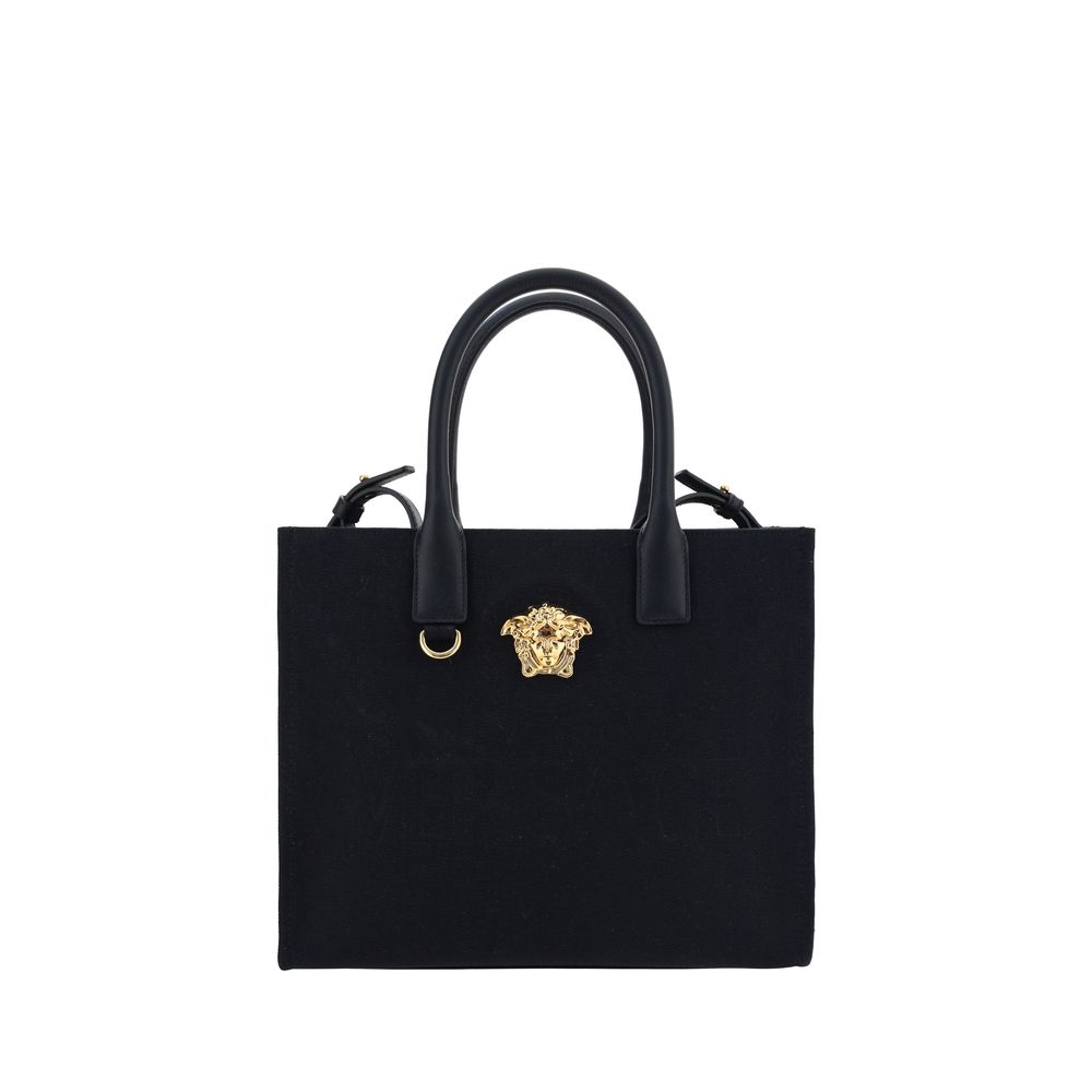 Versace Schultertasche aus schwarzer Baumwolle