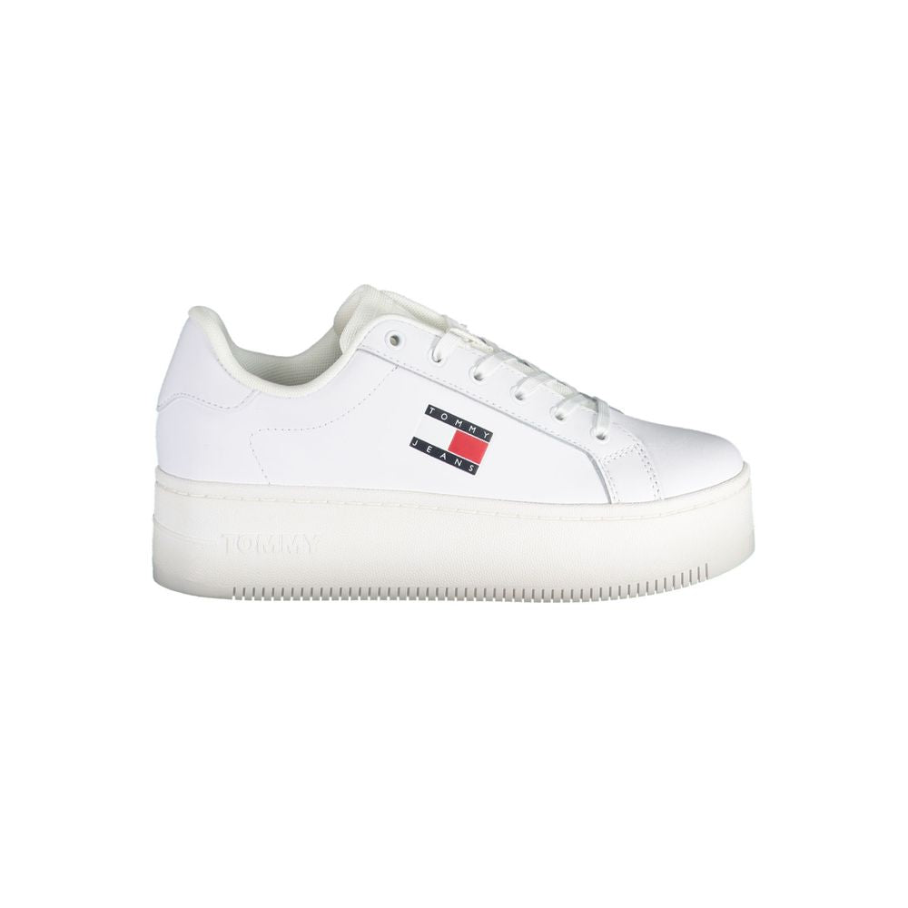 Tommy Hilfiger Damen Sneaker aus weißem Leder