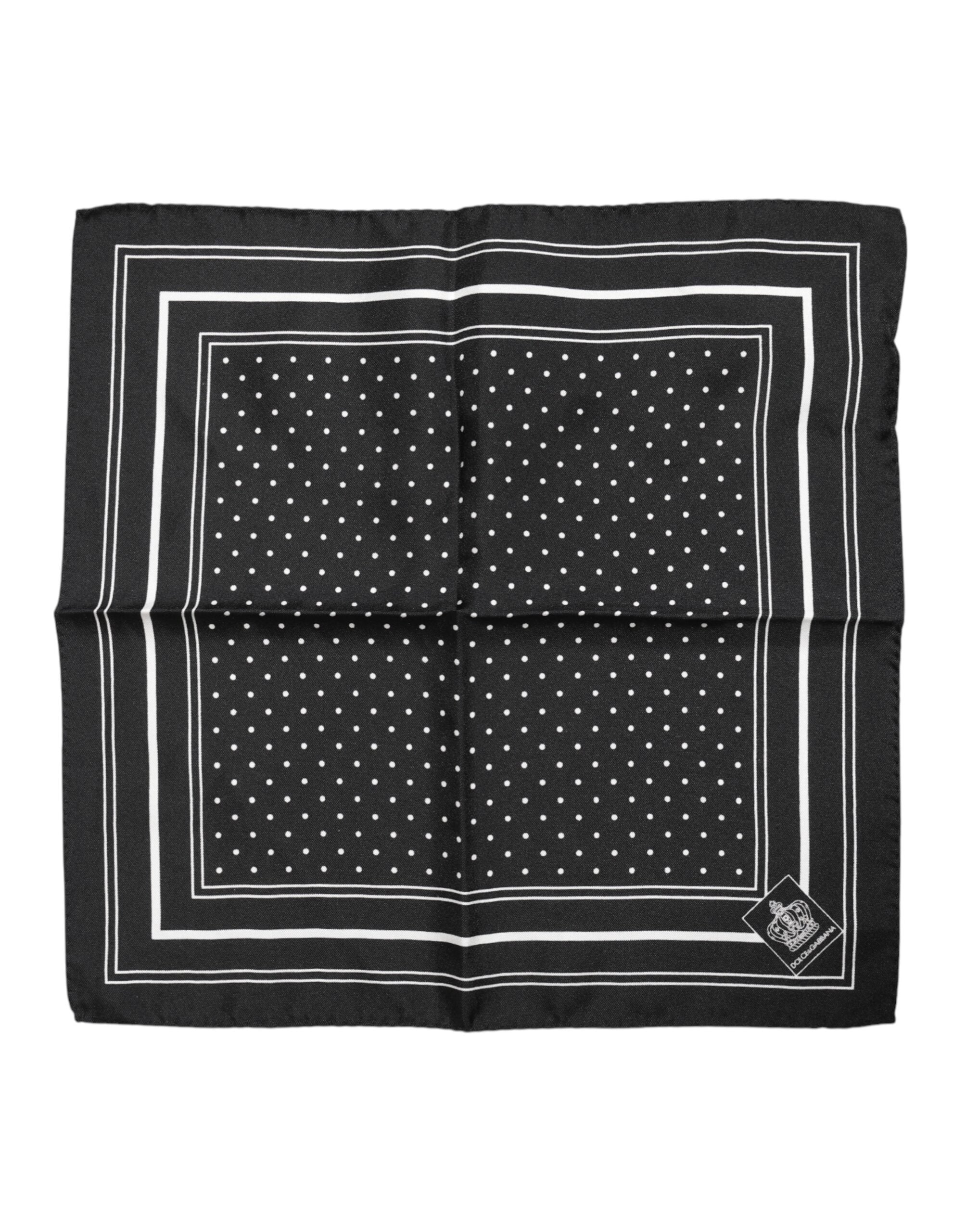 Dolce & Gabbana Schwarz-Weiß Polka Dot Herren Foulard Schal