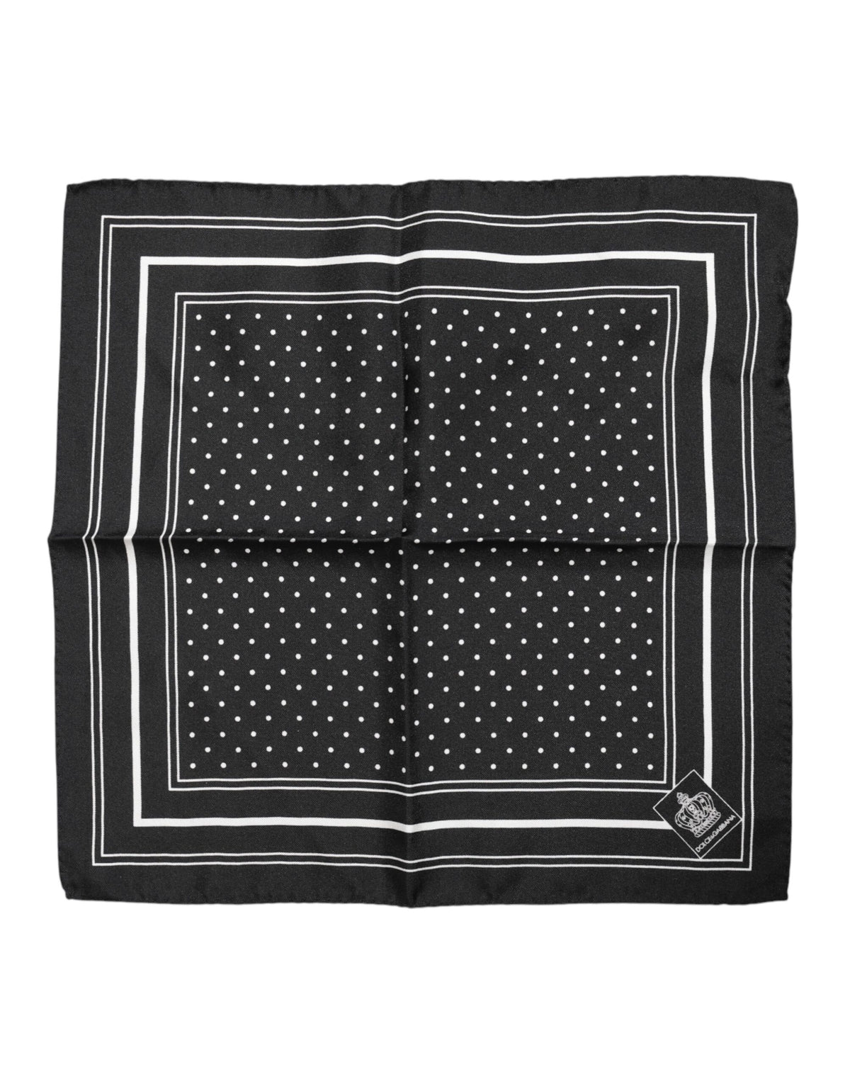 Dolce & Gabbana Schwarz-Weiß Polka Dot Herren Foulard Schal
