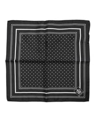 Dolce & Gabbana Schwarz-Weiß Polka Dot Herren Foulard Schal
