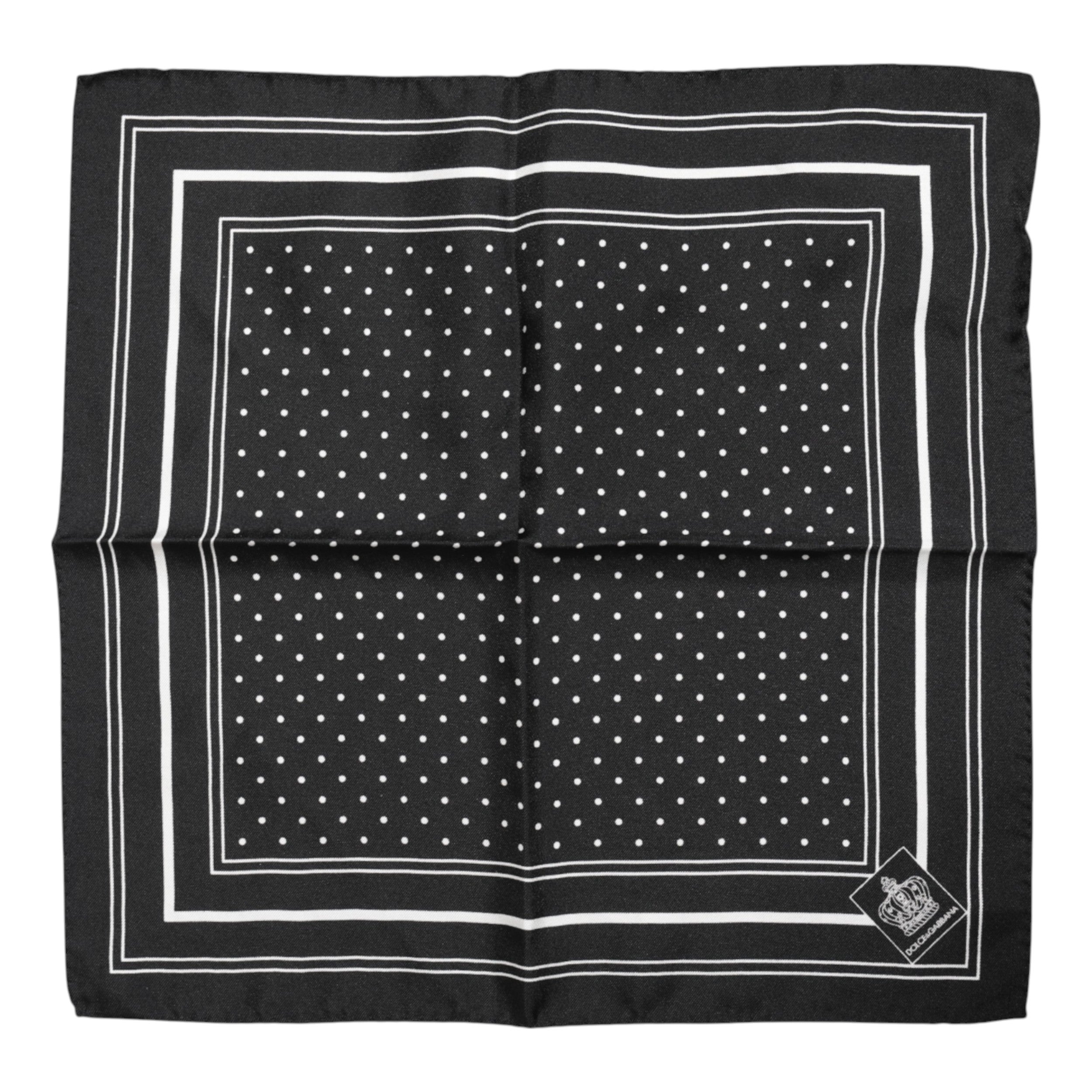 Dolce & Gabbana Schwarz-Weiß Polka Dot Herren Foulard Schal