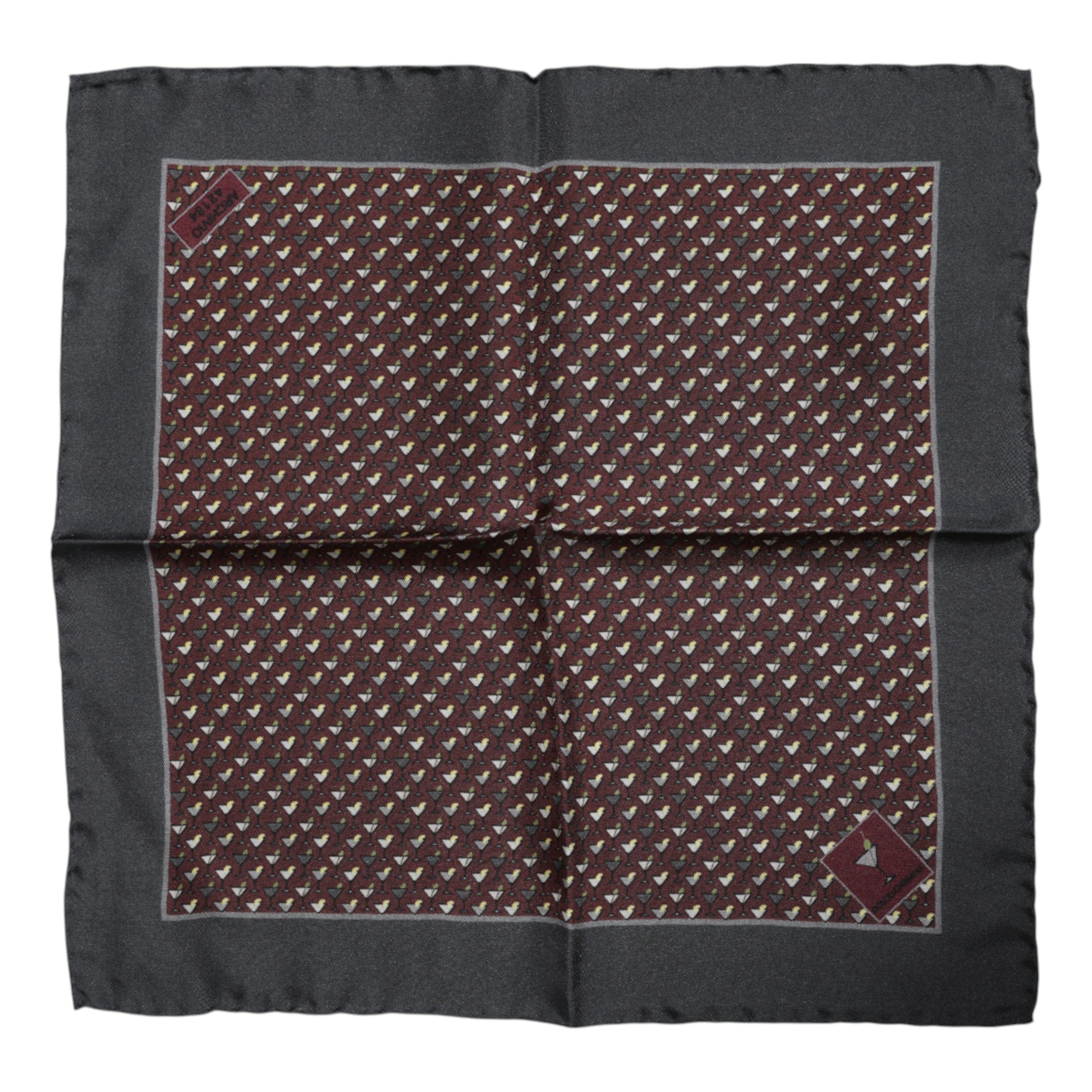 Dolce & Gabbana Bordeauxfarbener Cocktail-Seiden-Foulard