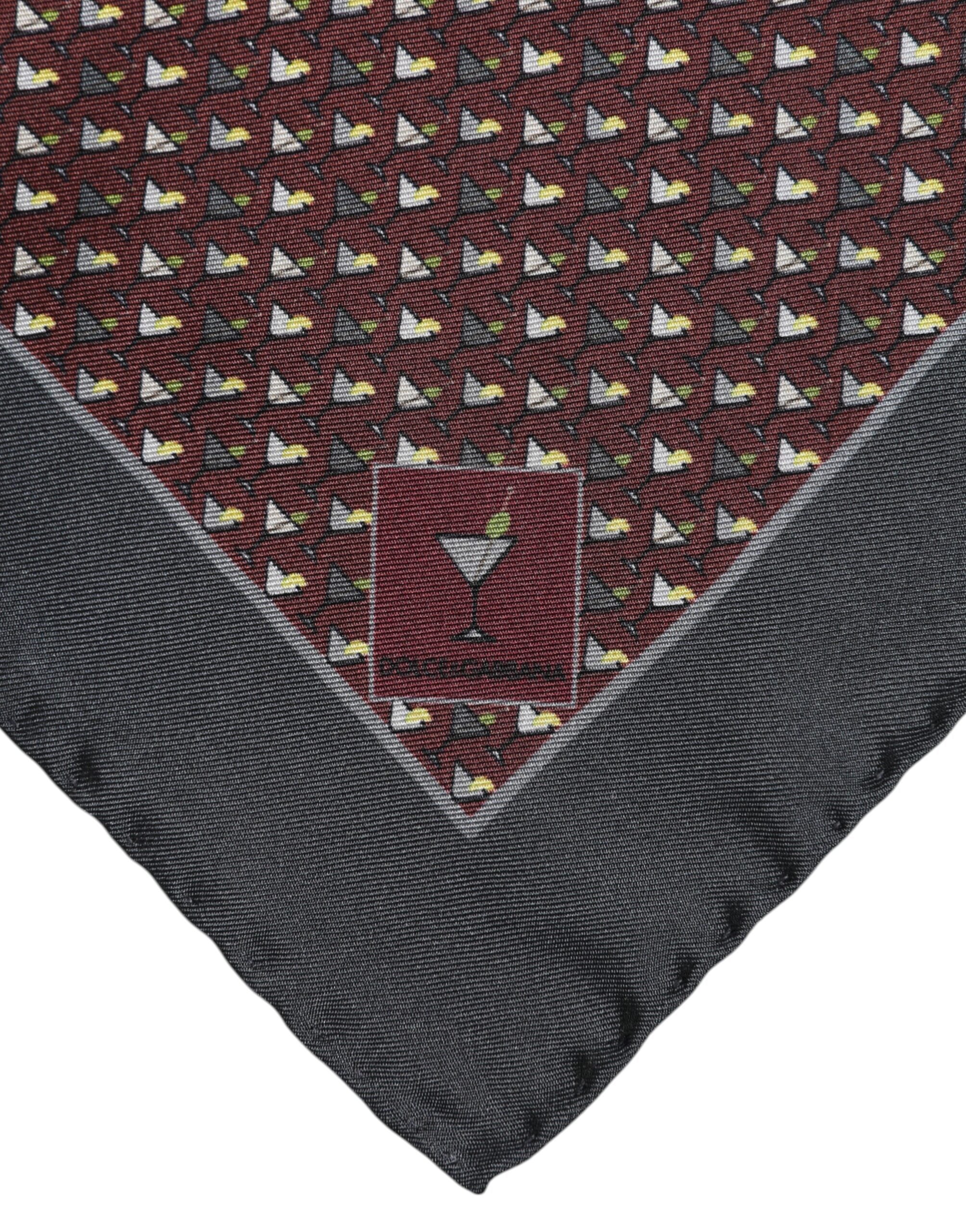 Dolce & Gabbana Bordeauxfarbener Cocktail-Seiden-Foulard