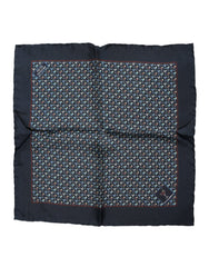 Dolce & Gabbana Blauwe Cocktail Zijden Vierkante Foulard Sjaal
