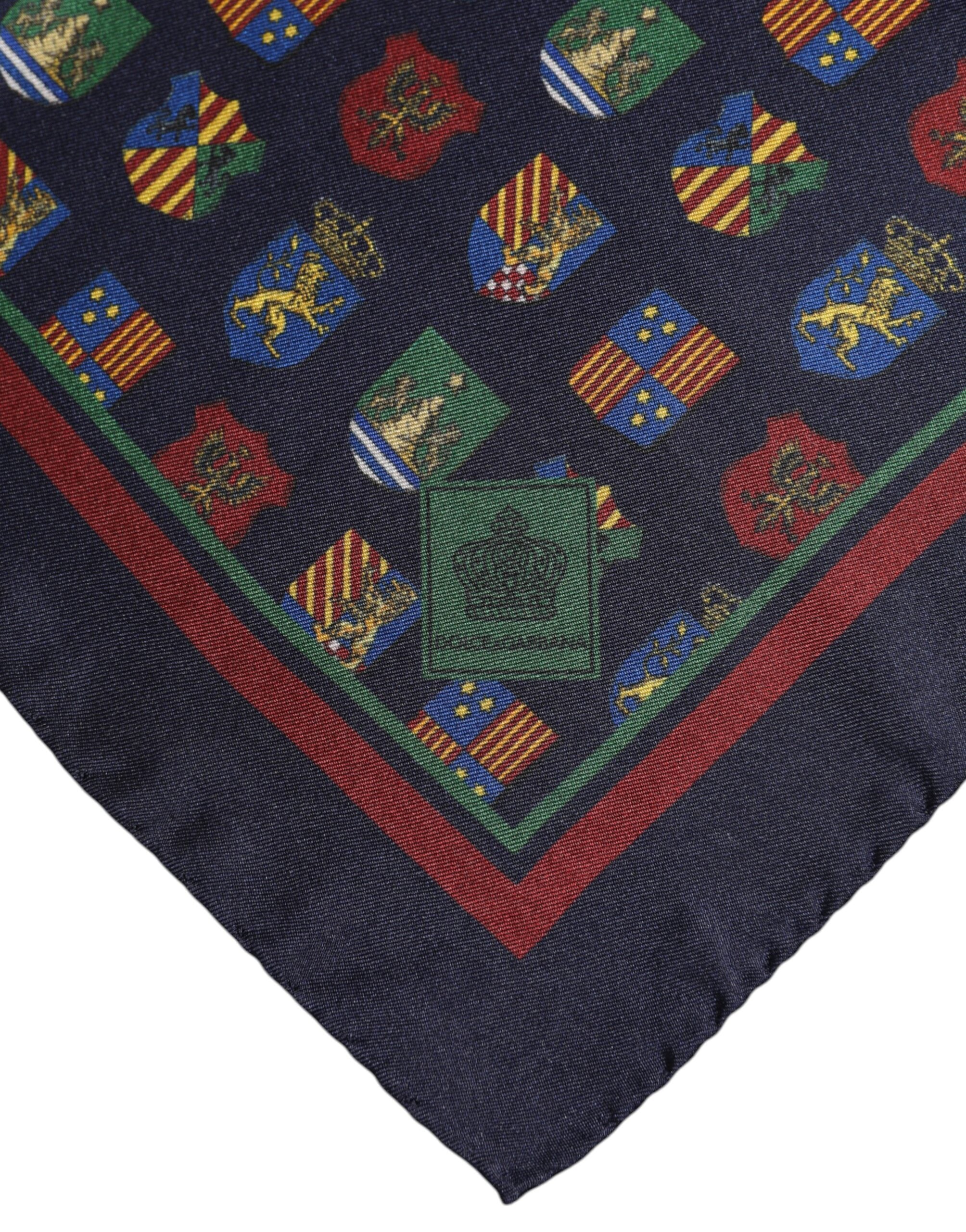 Dolce & Gabbana Vielfarbener Foulard-Schal mit Medaillenmotiv