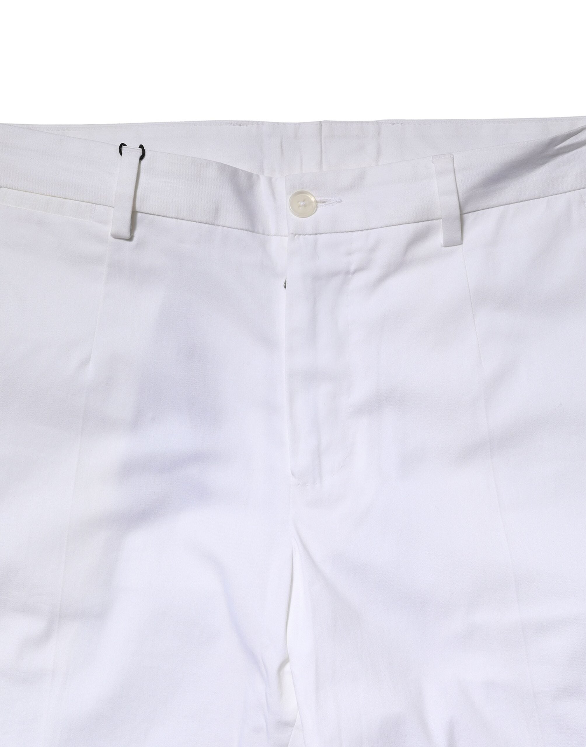 Dolce & Gabbana Weiße Baumwollhose für Herren mit geradem Schnitt und Logo
