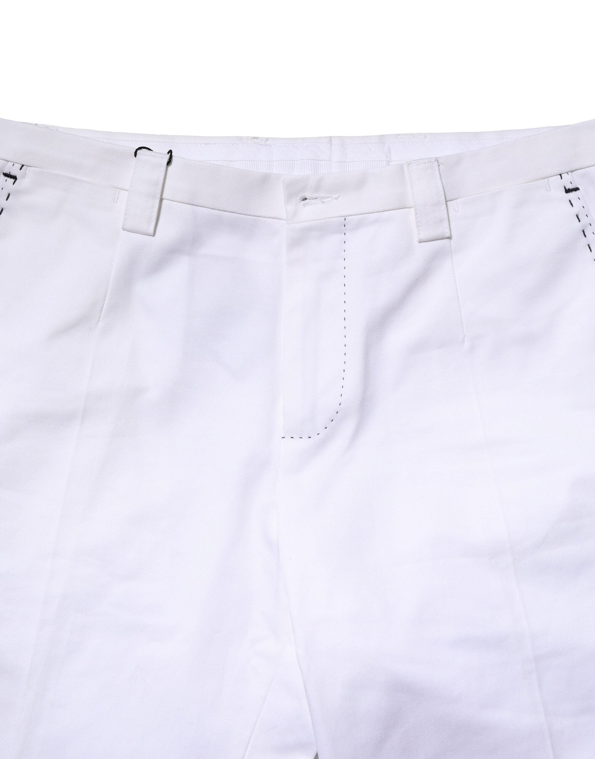 Dolce & Gabbana Witte Katoenen Rechte Logo Herenbroek