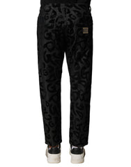 Dolce & Gabbana Graue Baumwoll-DG-Logo-Gerade-Herren-Denim-Jeans