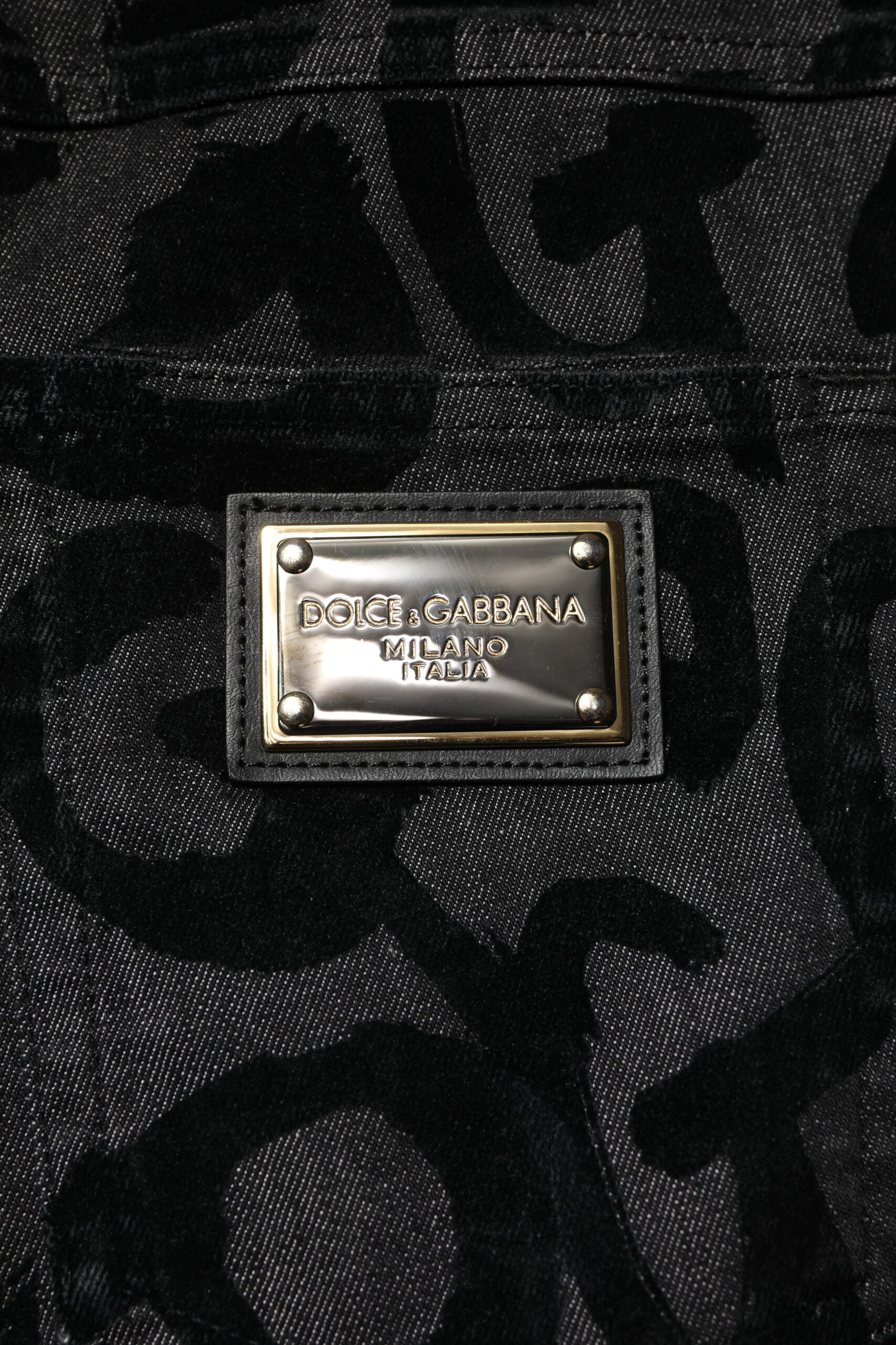 Dolce & Gabbana Graue Baumwoll-DG-Logo-Gerade-Herren-Denim-Jeans
