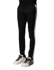 Dolce & Gabbana Zwarte Wollen Heren Skinny Mid-Waist Broek